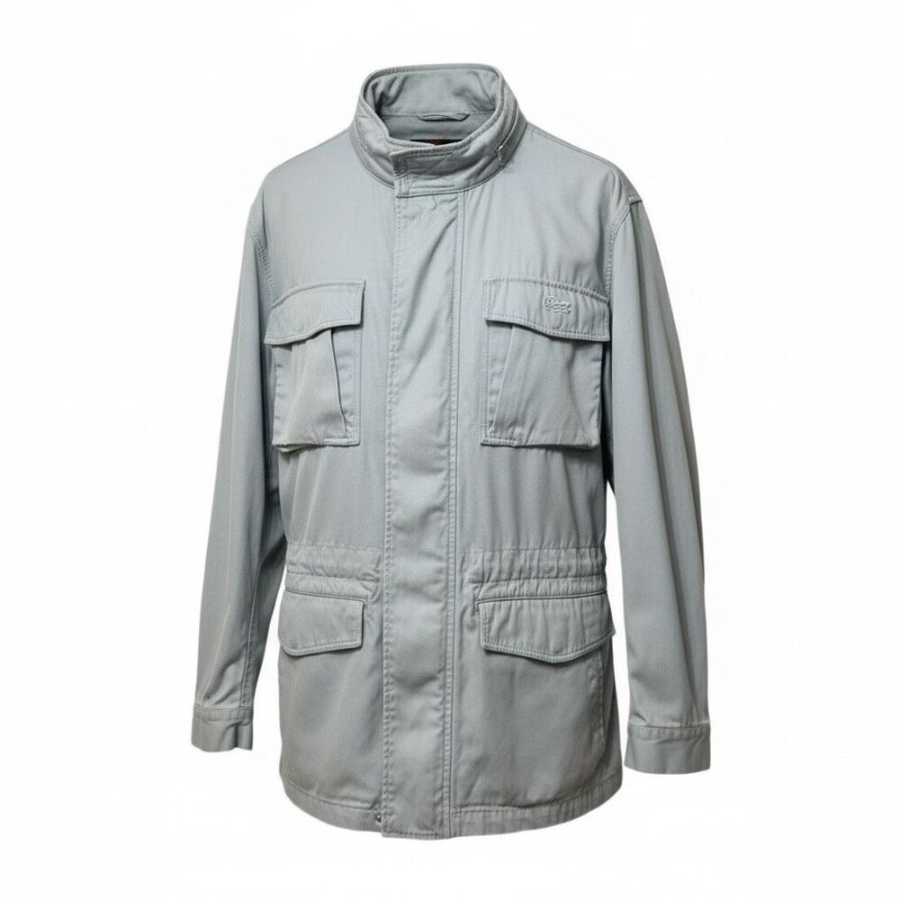 Vintage Lacoste Multi Pocket  Canvas Hooded Classic Timeless Jacket Men's Medium